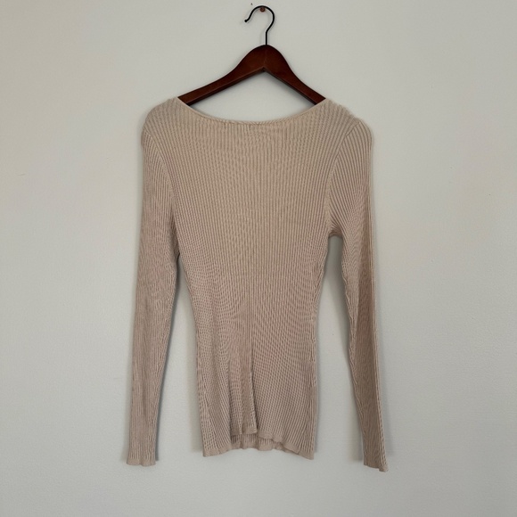 RW&Co Tan Rib Knit Top - Picture 3 of 5
